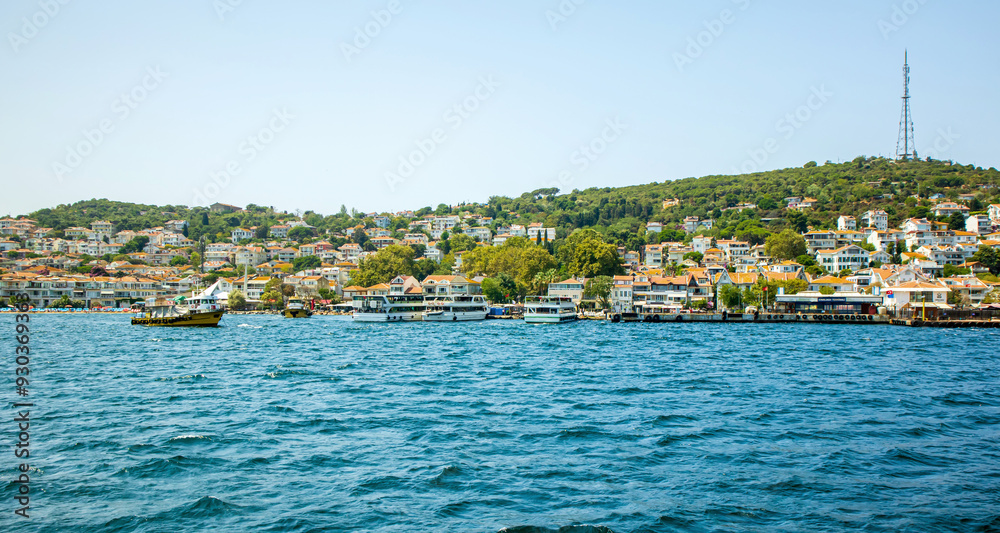 Fototapeta premium panorama of the kinalida island, adalar, prince islands in istanbul