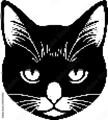 Artistic grayscale stripes evoke a domestic cat's image.