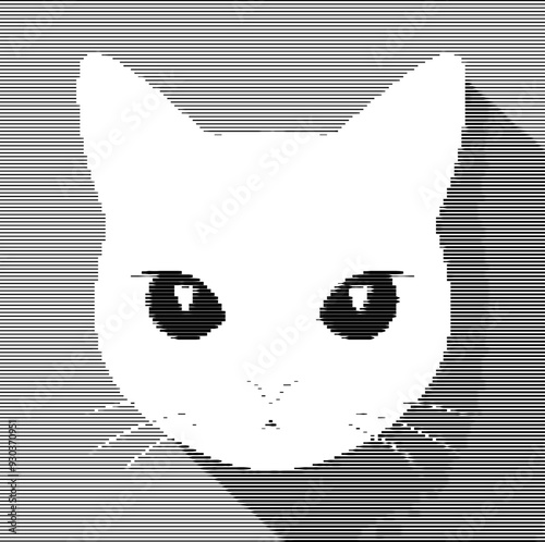 Striped grayscale pattern evokes a feline's mystical stare.