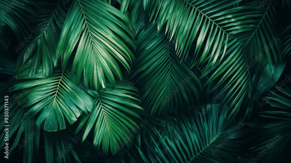 closeup nature view of green leaf and palms background. Flat lay, dark nature concept, tropical leaf , ai closeup nature view of green leaf and palms background. Flat lay, dark nature concept, tropical leaf , ai