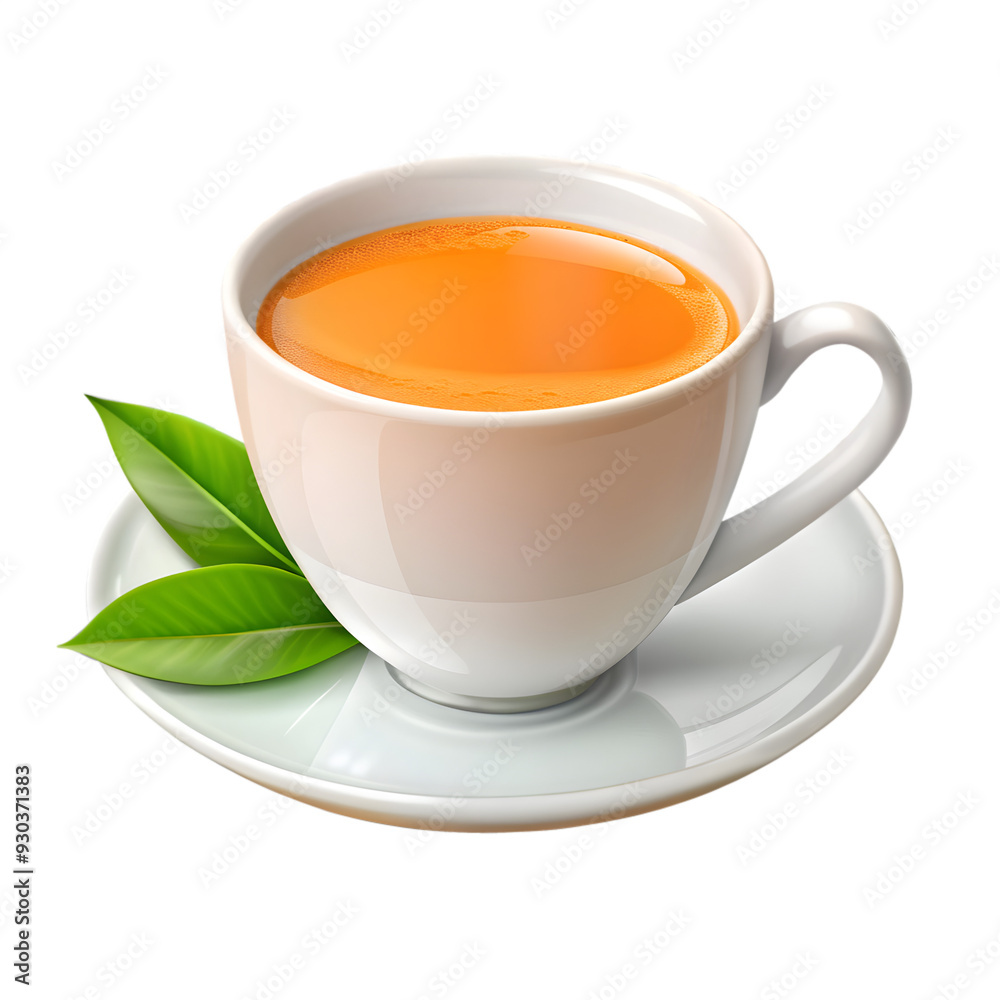 Fresh Cup of Green Tea with Vibrant Tea Leaves. Fresh Cup of Green Tea with Vibrant Tea Leaves.