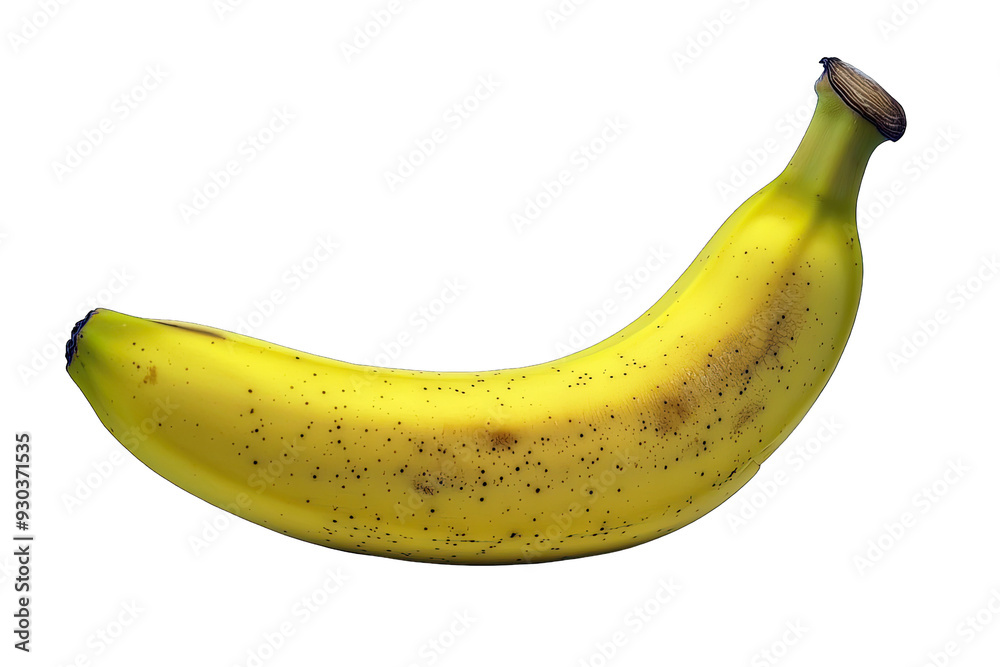 Fresh yellow banana with natural spots, perfect for healthy snacks and vibrant food photography. Fresh yellow banana with natural spots, perfect for healthy snacks and vibrant food photography.