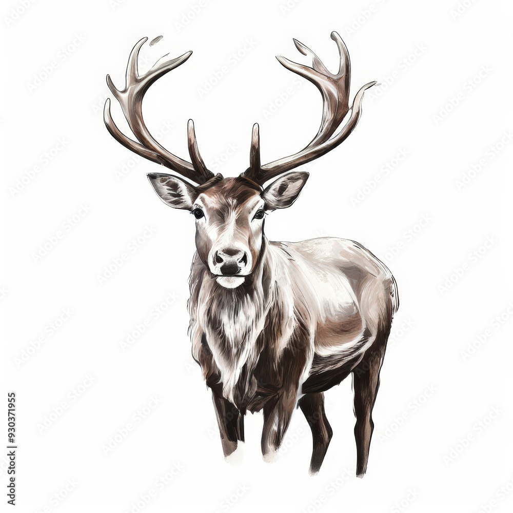Naklejka premium the AI Image Generator, Horn Deer head