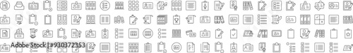 Documents, Office, Work Outline Style Icons for Design, Cards, Apps, Social Networks