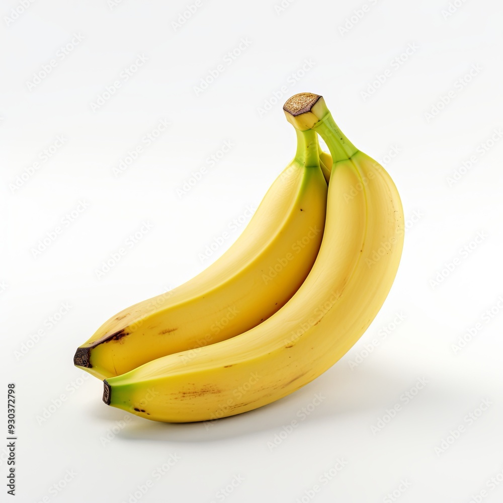 Fresh Ripe Yellow Bananas Isolated on White Background for Healthy Food and Nutrition Concepts