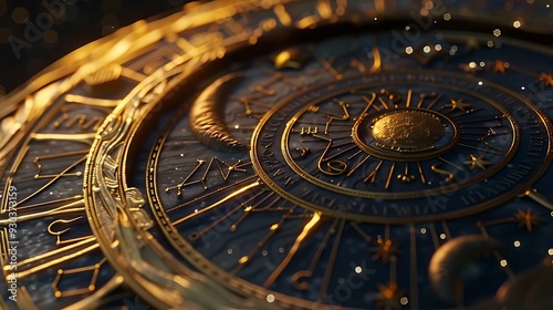 Wallpaper Mural Closeup of an Ornate Celestial Clock Torontodigital.ca