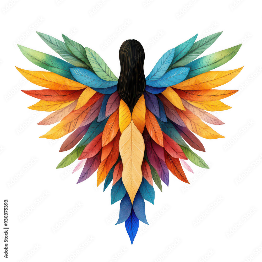 Obraz premium Colorful Abstract Bird Wings Design