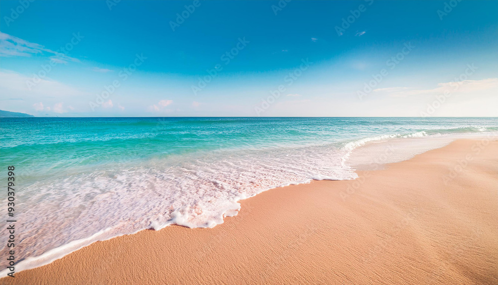 Tranquil beach scene with soft pastel sand, Y2K aesthetic colors, and gentle waves gently lapping the shore
Tranquil beach scene with soft pastel sand, Y2K aesthetic colors, and gentle waves gently lapping the shore
