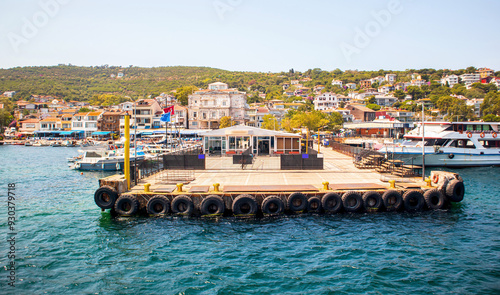 view of the burgazada island port and town photo