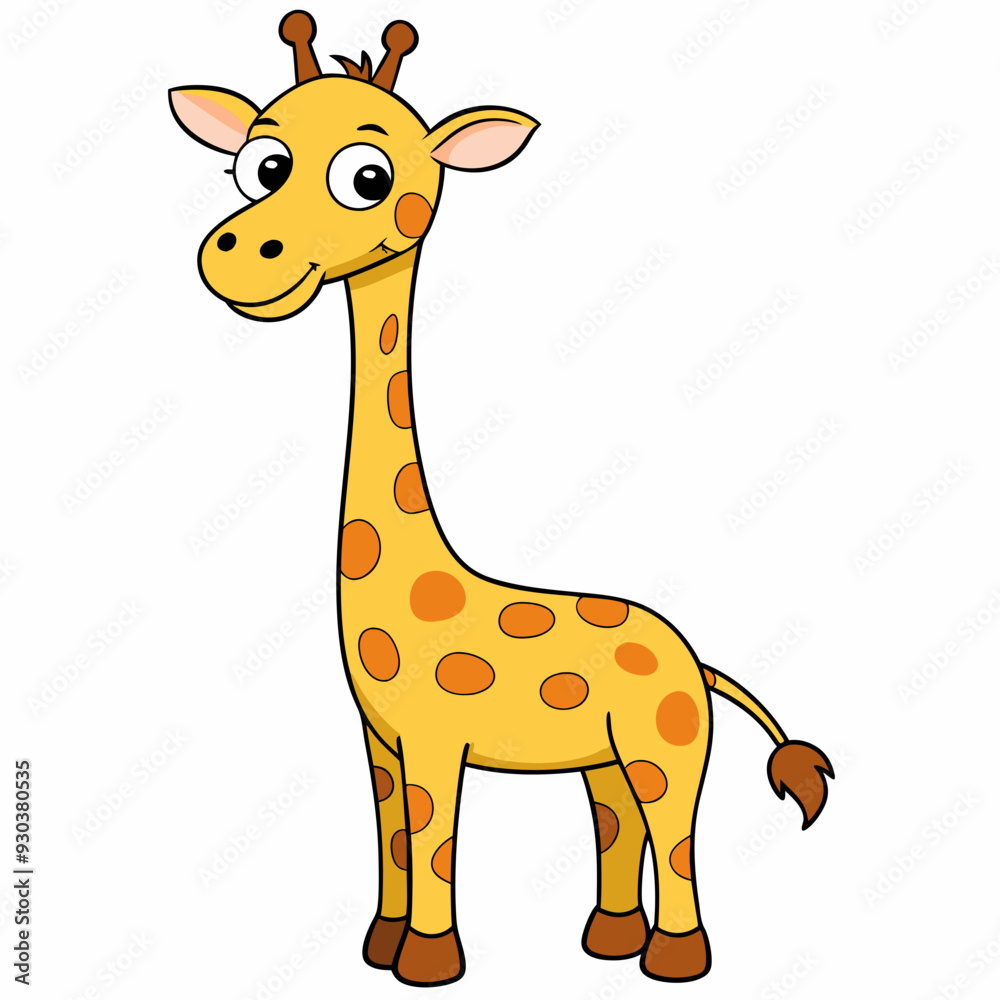 Fototapeta premium Funny giraffe art vector illustration