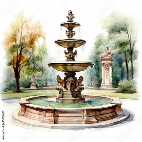 the AI Image Generator, water fountain transparent background