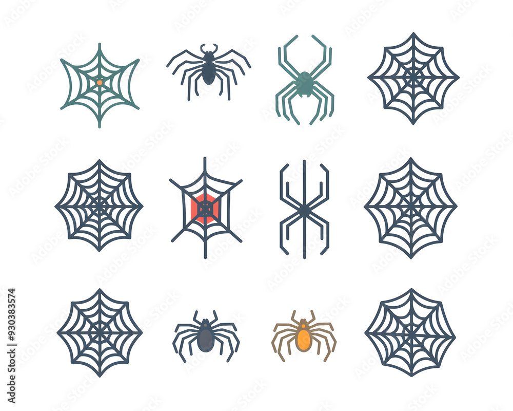 Spider Web Icons: A collection of spooky and stylish spider web icons, perfect for Halloween designs or any project needing a touch of creepy crawly charm. Spider Web Icons: A collection of spooky and stylish spider web icons, perfect for Halloween designs or any project needing a touch of creepy crawly charm.
