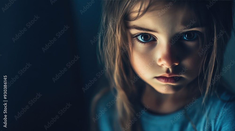 Child's Fear in Dark Room, Soft Light Child's Fear in Dark Room, Soft Light