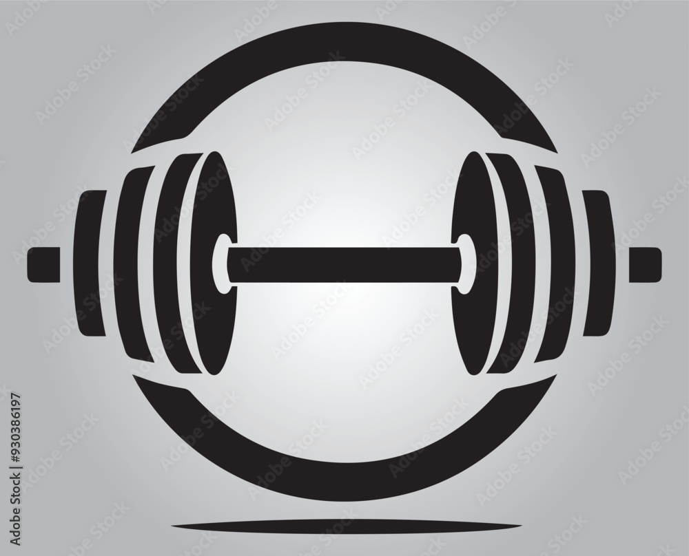 a sleek, minimalist vector logo with the outline of a dumbbell, emphasizing symmetry, strength, and fitness. a sleek, minimalist vector logo with the outline of a dumbbell, emphasizing symmetry, strength, and fitness.