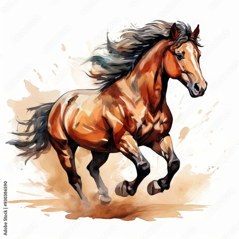 Fototapeta premium the AI Image Generator, horse isolated on white background