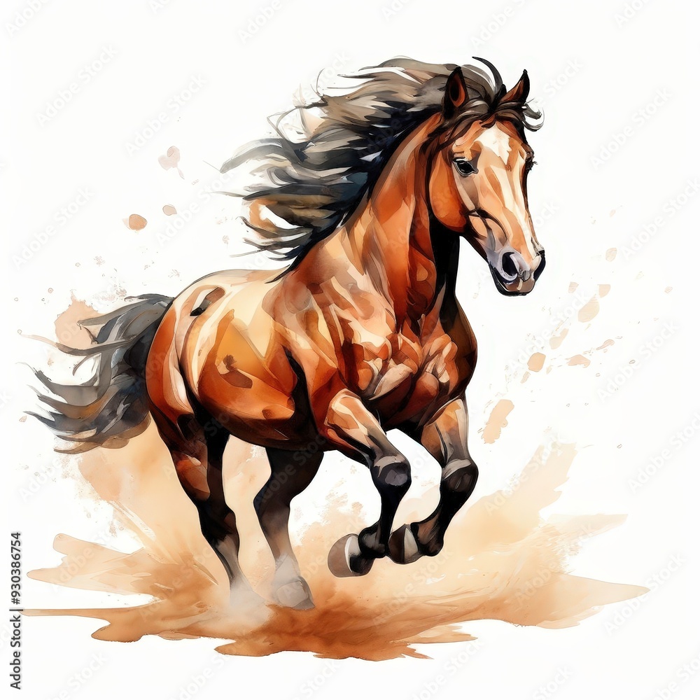 Obraz premium the AI Image Generator, horse isolated on white background