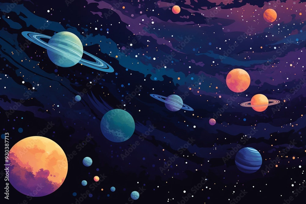 vector cartoon galaxy background vector cartoon galaxy background