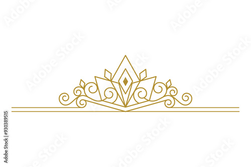 Vintage Elegant Gold Tiara icon Illustration design