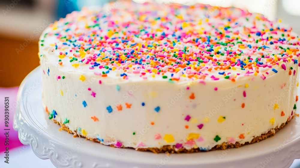 Delicious Cheesecake with Colorful Sprinkles Delicious Cheesecake with Colorful Sprinkles