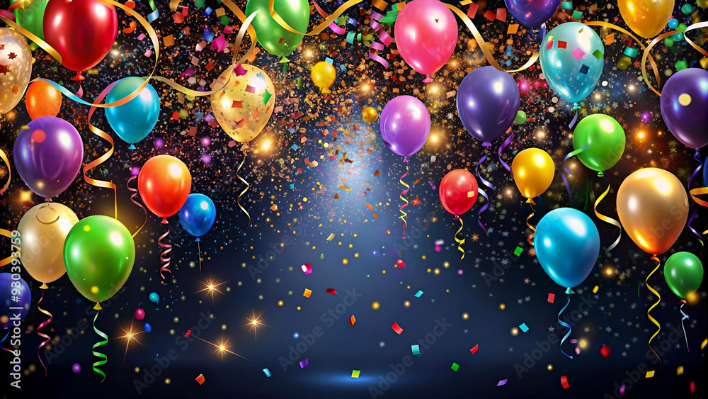 A bright birthday celebration with colorful balloons in the background and a candle-lit cake, creating a festive environment perfect for joyful moments and celebration. A bright birthday celebration with colorful balloons in the background and a candle-lit cake, creating a festive environment perfect for joyful moments and celebration.