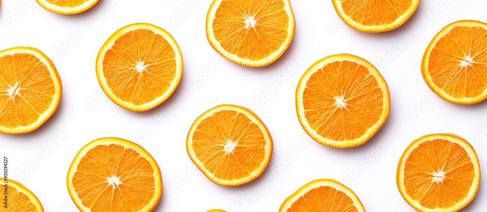 Orange Slices Pattern - White Background Orange Slices Pattern - White Background