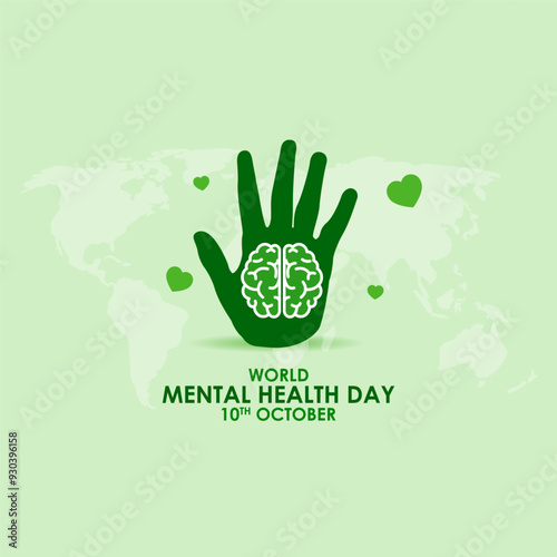 Vector illustration of World Mental Health Day social media feed template