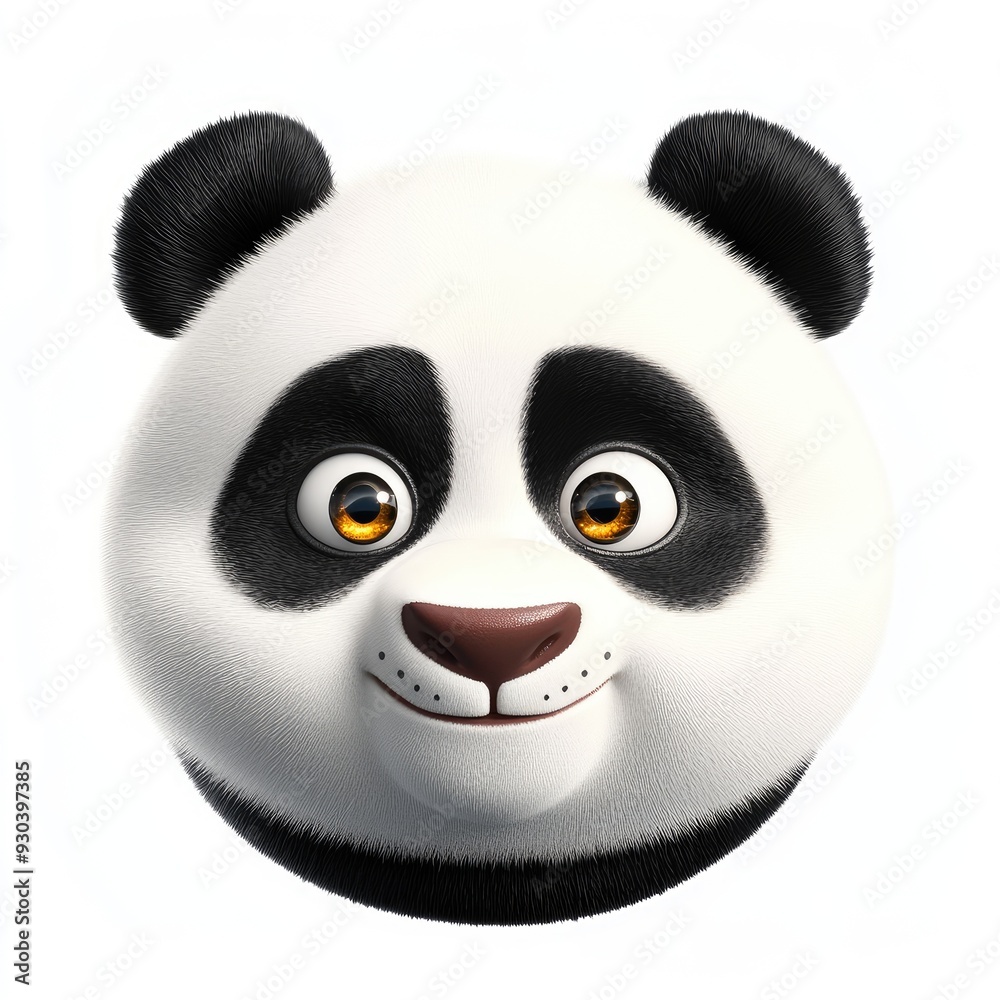 A cheerful panda cartoon character with expressive eyes and soft fur showcases its playful personality against a simple backdrop A cheerful panda cartoon character with expressive eyes and soft fur showcases its playful personality against a simple backdrop