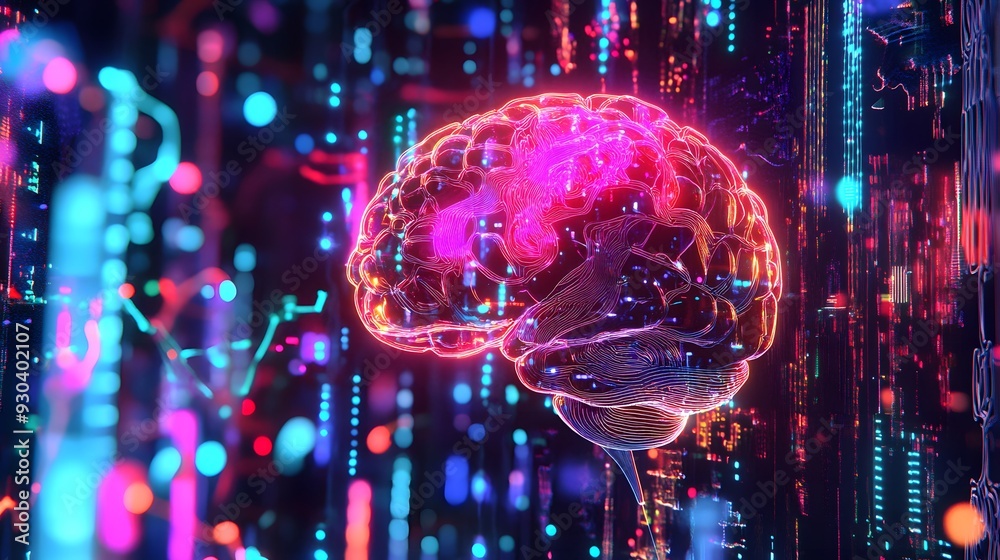 A digital brain processing complex financial information A digital brain processing complex financial information