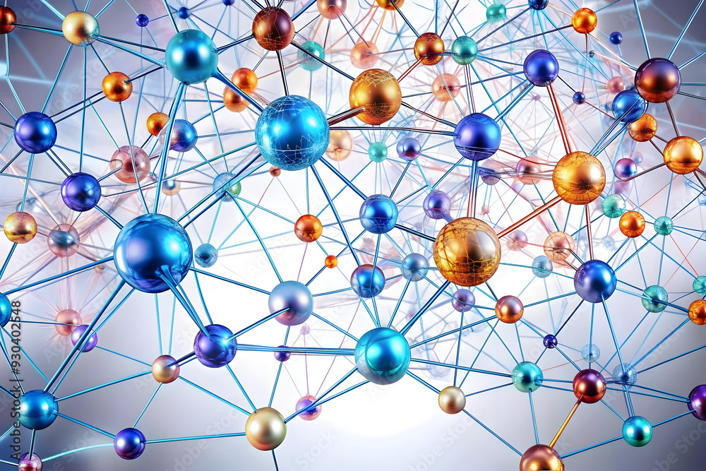 3D AI Driven Neural Network Elements Concept as Abstract Vector Illustration Symbolizing Learning and Adaptation in Technology - Isolated White Background. 3D AI Driven Neural Network Elements Concept as Abstract Vector Illustration Symbolizing Learning and Adaptation in Technology - Isolated White Background.