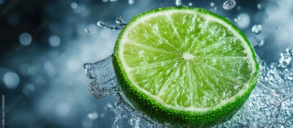Lime Slice Splashing in Water Lime Slice Splashing in Water