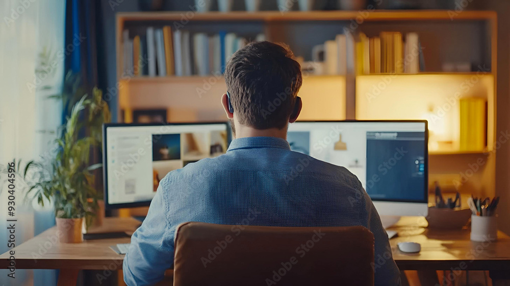 Fototapeta premium person working on computer