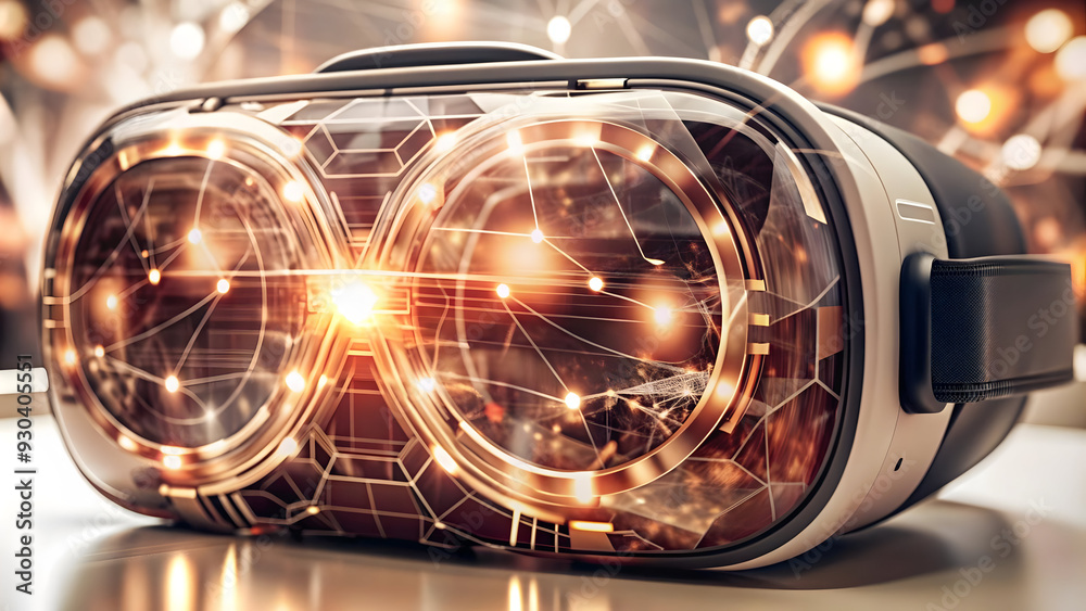 3D AI Virtual Reality Elements: Abstract Vector Design with VR Goggles & Immersive Patterns - Isolated Icon on White Background 3D AI Virtual Reality Elements: Abstract Vector Design with VR Goggles & Immersive Patterns - Isolated Icon on White Background