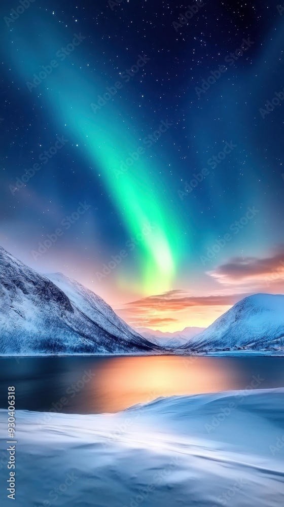 Fototapeta premium A beautiful landscape with mountains and a lake