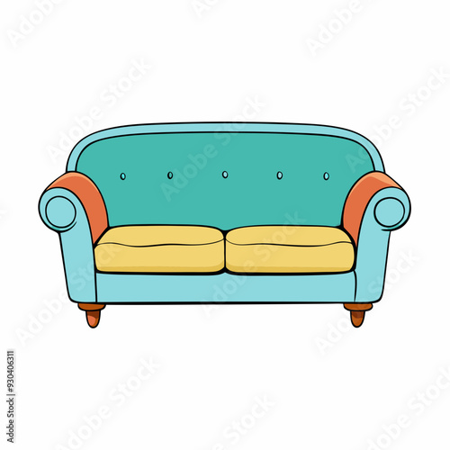 Sofa isolated on white, sofa vector illustration, furniture vector art, sofa silhouette, Animal icon, sofas line art, eps photo