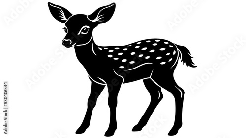 Baby deer vector art illustration