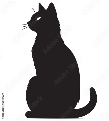 silhouette cat vector,Cat Silhouette Vector