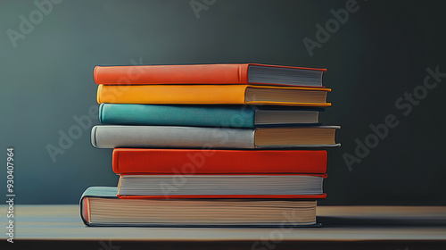 A stack of colorful books/notebooks