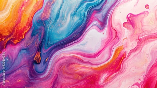 Wallpaper Mural Colorful abstract painting background. Liquid marbling paint background. Fluid painting abstract texture. Intensive colorful mix of acrylic vibrant colors , ai Torontodigital.ca