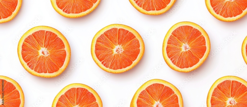 Orange Slices on White Background