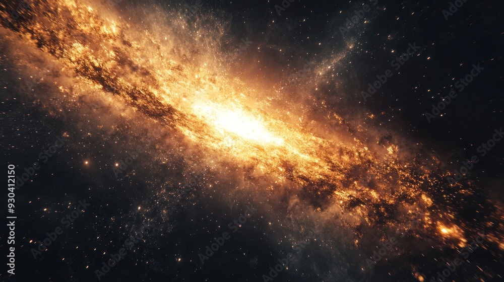 Fototapeta premium Cosmic Tapestry: A Glimpse of a Starburst Galaxy