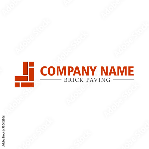 Letter J Landscaping logo with brick paving concept