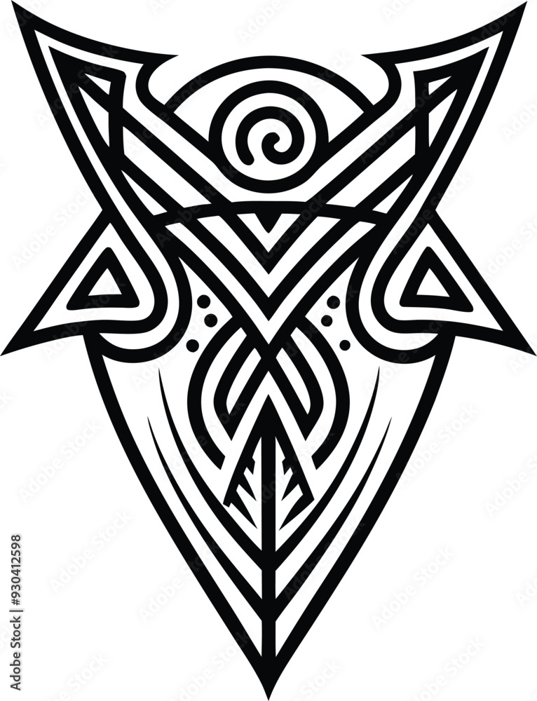 tribal tattoo abstract line art illustration black and white tribal tattoo abstract line art illustration black and white