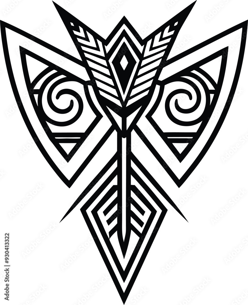 tribal tattoo abstract line art illustration black and white tribal tattoo abstract line art illustration black and white
