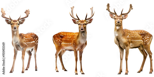 Wallpaper Mural Set of a lifelike deer statue standing in a graceful pose isolated on transparent background. Torontodigital.ca