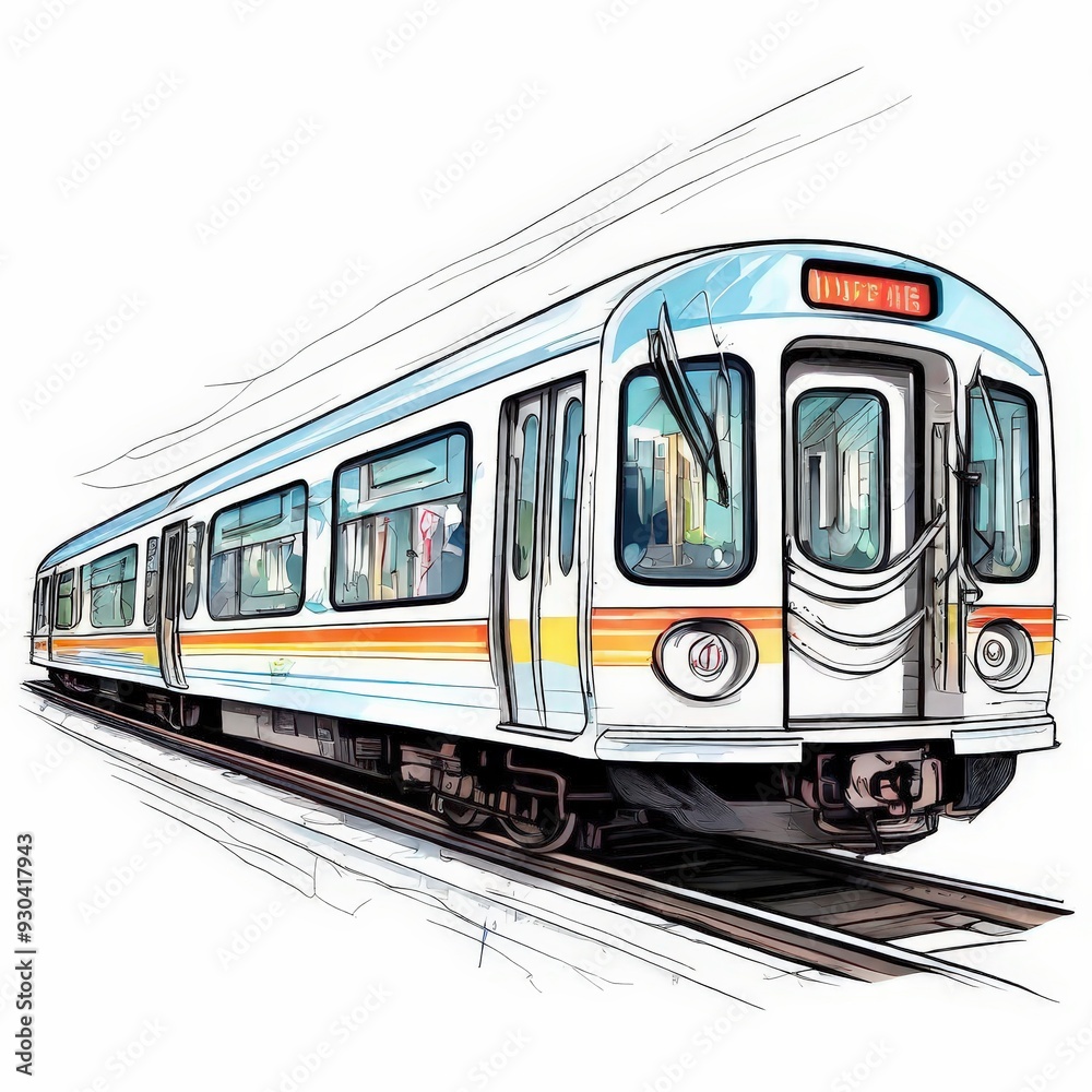 Naklejka premium the AI Image Generator, tram in the city