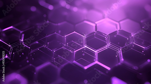 Abstract purple technology hexagonal background
