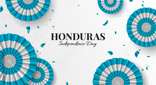 Honduras Independence Day. Celebration banner. Cockade. Vector Illustration.
