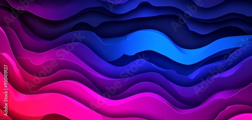 Abstract Wavy Layers A vibrant layered composition of pink and blue hues creating a mesmerizing depthfilled landscape photo