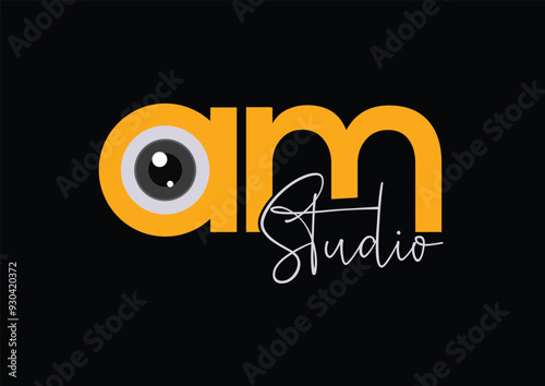 am studo logo design vector template	
