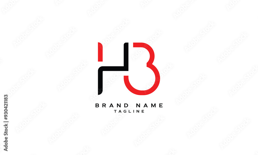 Obraz premium HB, BH, Abstract initial monogram letter alphabet logo design